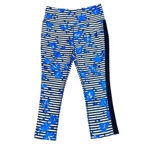 KATE SPADE Striped Floral Hibiscus California Dreaming Floral Leggings Medium
